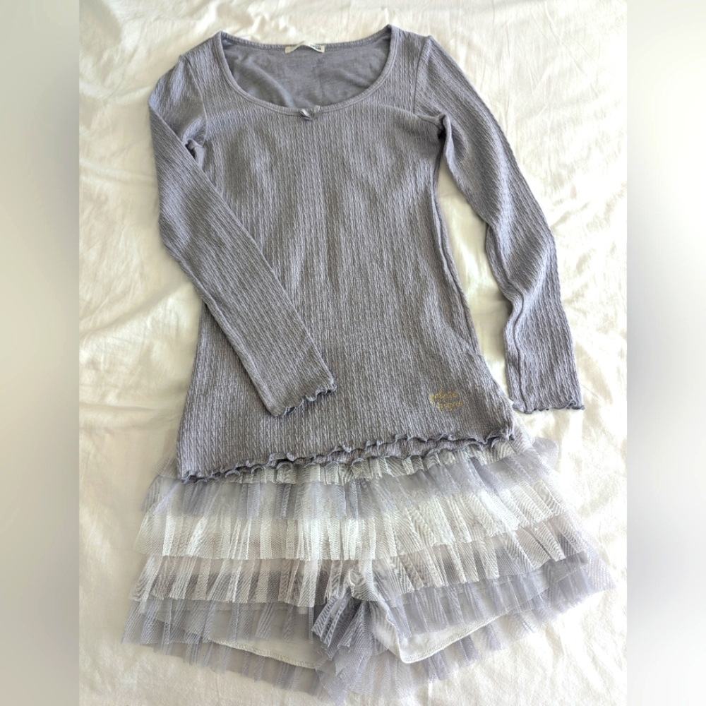 !CLOSING SALE! gelato pique long sleeve gray PADDED top lounge wear